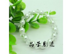 新款 韩国流行时尚 简洁公主水晶珍珠手链 串珠水晶手链批发
