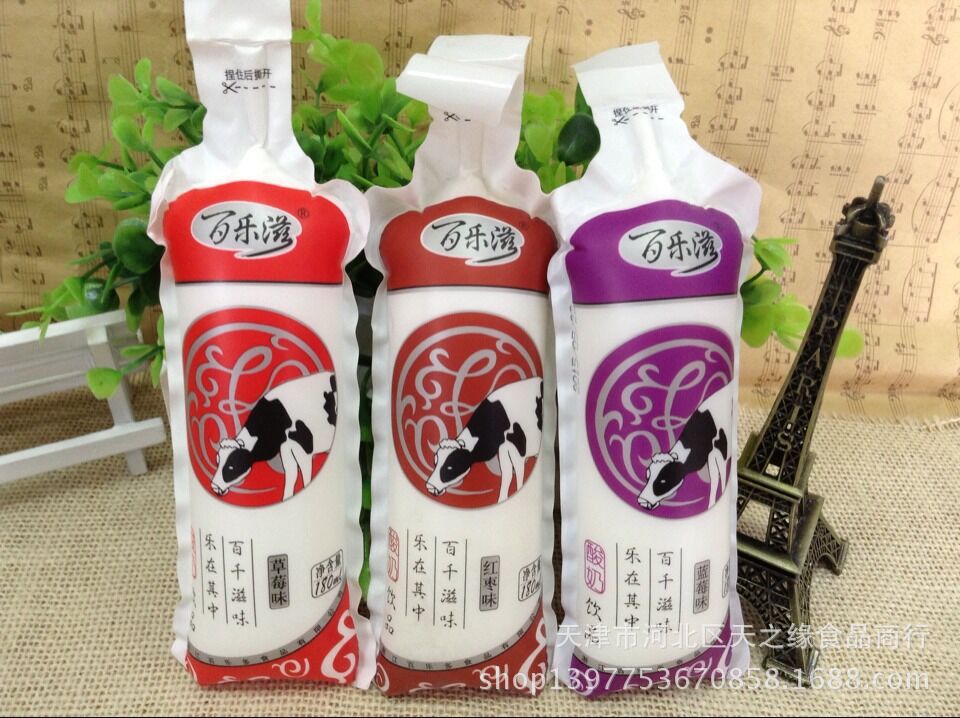 百乐滋 酸奶 原味 红枣 草莓 香橙 香蕉 蓝莓 一箱40支 产品展示,纯