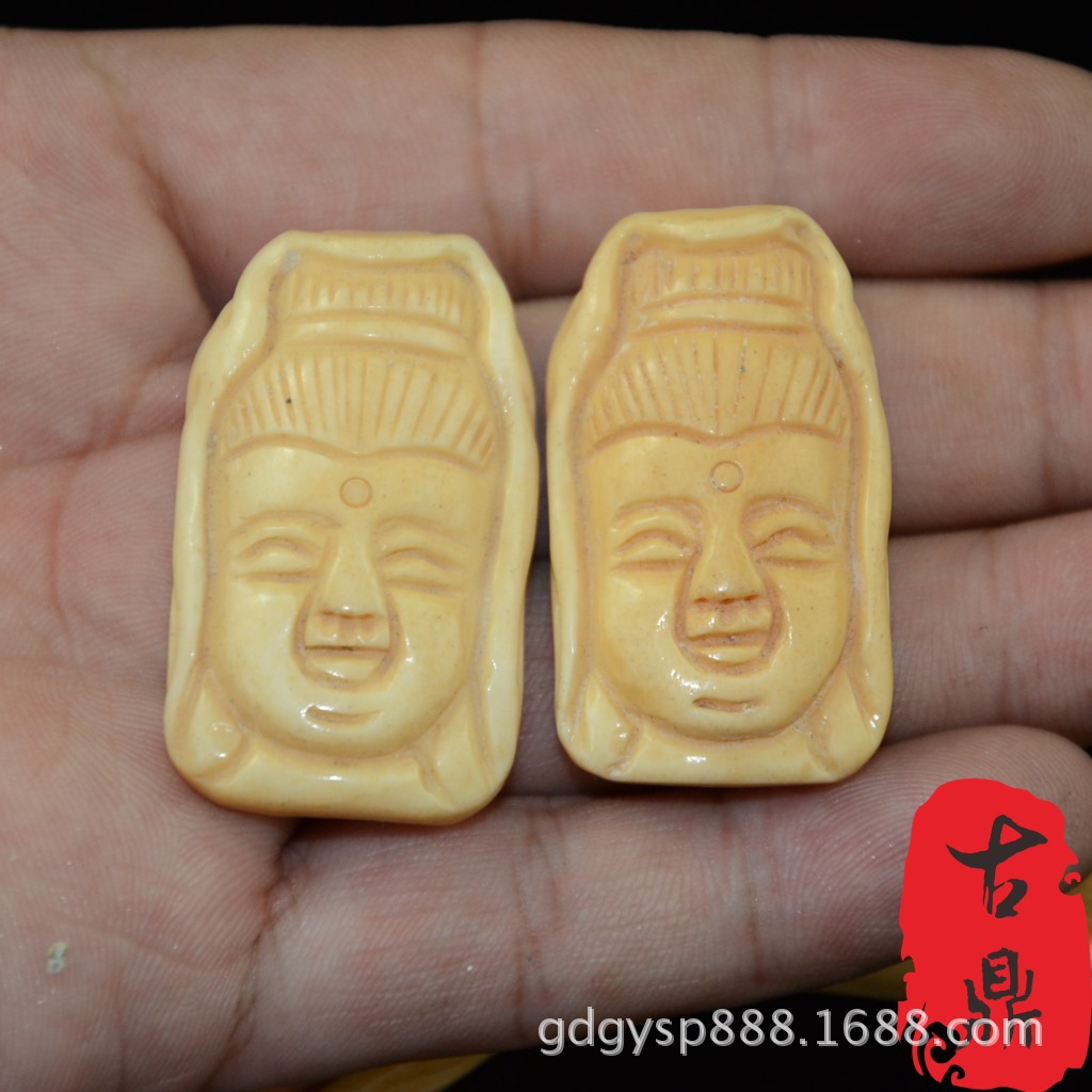 【厂家生产】批发纯天然牛骨手工雕刻佛头像,佛人,diy饰品配件 ￥10.
